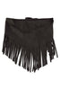 More Possibilities Black Faux Suede Triangle Scarf