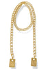 Vera Gold Rectangle Bar Drop Chain Necklace