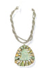 Made In The Deep South 1960s Turquoise Brooch 1970s Silvertone Necklace