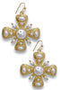 All The Praise Pearl Cross Earrings