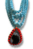 Made in the Deep South 1970s Agate & Coral Pendant 1950s Necklace