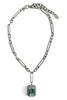 TOVA Mini Soleil Aqua Champagne Antique Silver Necklace