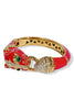 Tiger Red and Gold Enamel Bangle Bracelet