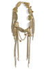 Set The Time Gold Hammered Heart Chain Statement Necklace
