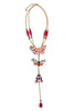 Fly Away Butterfly Fuchsia Lariat Necklace