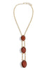 Setting Down Burgundy Oval Stone Y Necklace