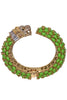 Leopard Hinge Bracelet - Green