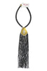 Made in the Deep South 1930s Brooch 1970s Black Fringe Beaded Necklace