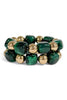 Kelsey Dark Green Square Beaded Bracelet Set