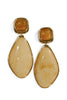Better Moments Ivory and Gold Oval Dangle Earrings