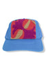 Suzani Neon Blue Kilim Patch Trucker Hat 4