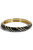 Kimber Black and Gold Hinged Bangle Bracelet