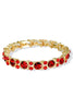 On My Time Round Red Crystal Bracelet