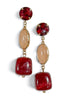 TWT® Amanda Burgundy Linear Marble Dangle Earrings