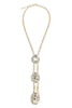 Setting Down Clear Oval Stone Y Necklace