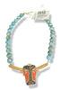 Made In The Deep South Native American Glass Bead & Bone 1960s Jasper Bead Necklace