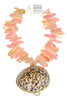 Made In The Deep South 1960s Shell Trinket Box 1980s Quartz Bead Necklace