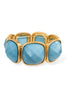 Ella Turquoise Epoxy Square Stone Statement Stretch Bracelet