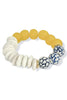 Jen Yellow Glass & Ceramic Chinoiserie Bead Bracelet