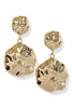 Off Limits Gold Hammered Disk Drop Earrings