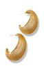Golden One Dome Hoop Earrings