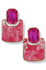 Clever One Fuchsia Acrylic Earrings