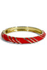 Kimber Red and Gold Hinged Bangle Bracelet
