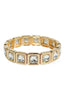 Lesson Learned Clear and Gold Square Stone Stretch Bracelet