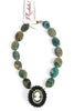 Made in the Deep South 1950s Brooch Jasper Green Dragon Veins Necklace