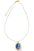 Pushing Limits Blue Cameo Pendant Necklace