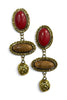 Romy Red and Brown Stone Dangle Earrings