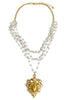 True At Heart Cream and Gold Pendant Layered Necklace