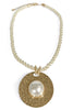 Taking Time Ivory Round Pendant Cord Necklace