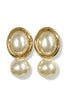 Trusting You Cream and Gold Ball Drop Earrings