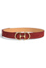No Better Place Burgundy Horsebit Buckle Belt