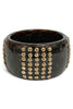 Mallory Dark Brown Studded Wide Acrylic Bracelet