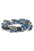 Trust The Timing Blue and Gold Beaded Stretch Bracelet Set