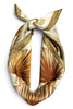 Annabelle Beige Leaf & Floral Print Square Scarf