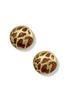 Skyla Brown Gold Leopard Dome Stud Earrings