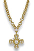 All The Praise Gold Pearl Cross Necklace