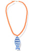 In The Tropics Blue Orange Fish Beaded Necklace