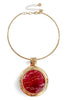 Make It New Burgundy Round Stone Choker Necklace