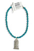 Made in the Deep South 1930s Dress Clip 1960s Turquoise Drum Bead Necklace