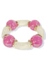 No More Trouble Fuchsia Ball and Tube Beaded Bracelet