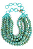 TWT® Laura Turquoise Faceted Bead 7 Strand Necklace