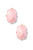 Nice Knowing You Pink Pave Oval Stud Earrings