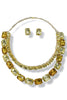 Stepping Out Yellow Glass Stone Layered Necklace