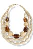 Keep It Going Ivory and Tortoise Layered Beaded Necklace