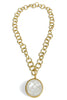 Keep On Going MOP Faceted Stone Pendant Necklace