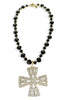Billie Black Crystal Cross Necklace